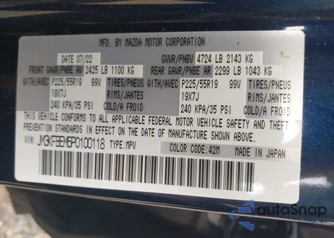 2023 Mazda Cx-5 2.5 S Premium Plus from USA, damaged, VIN JM3KFBEM6P0100118